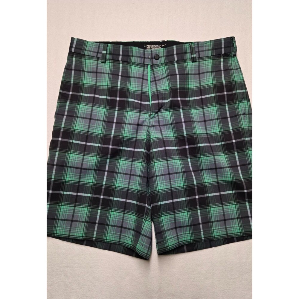 Nike Golf Tour Performance Dri-Fit Mens Black & Green Shorts Size 34
